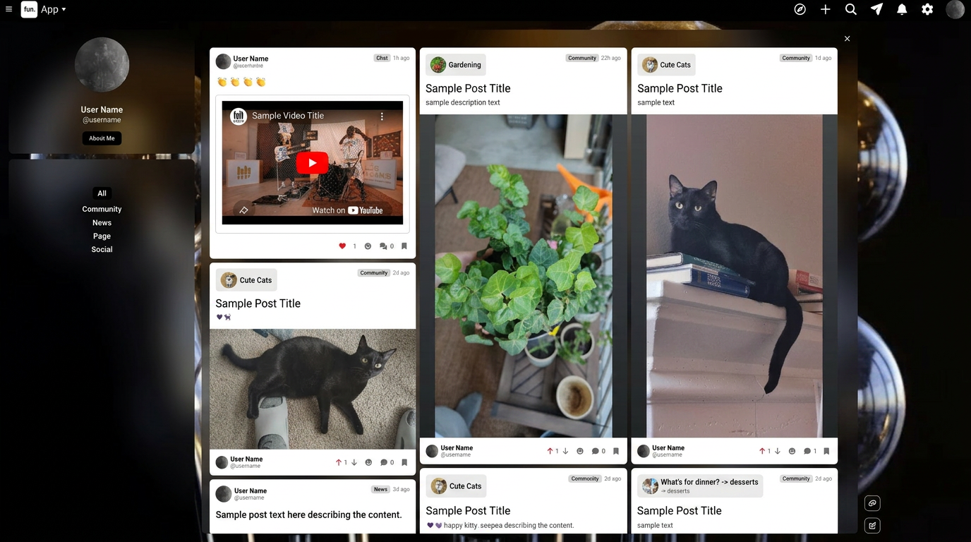 fun.app network feed